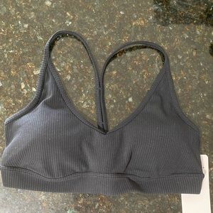 ALO Yoga Blissful Black ribbed racerback sports bra M